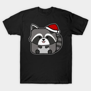 Funny Square Raccoon Christmas T-Shirt